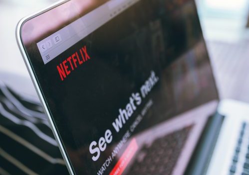 Close up Netflix website in laptop screen. Netflix being popular internationally. CHIANG MAI ,THAILAND - March 31, 2018 : Close up Netflix website in laptop screen. Netflix being popular internationally.