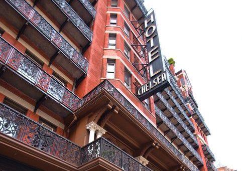 New York City, NY USA - April 20, 2012:  Historic NYC Chelsea Hotel seen on Feb. 3, 2012. This landmark hotel, known for its history of notable residents is located on 23rd Street was opened in 1884