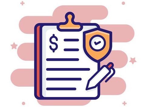 Insurance Policy icon Outline Filled With Color Background and Investment icon Insurance Policy icon Outline Filled With Color Background and Investment icon