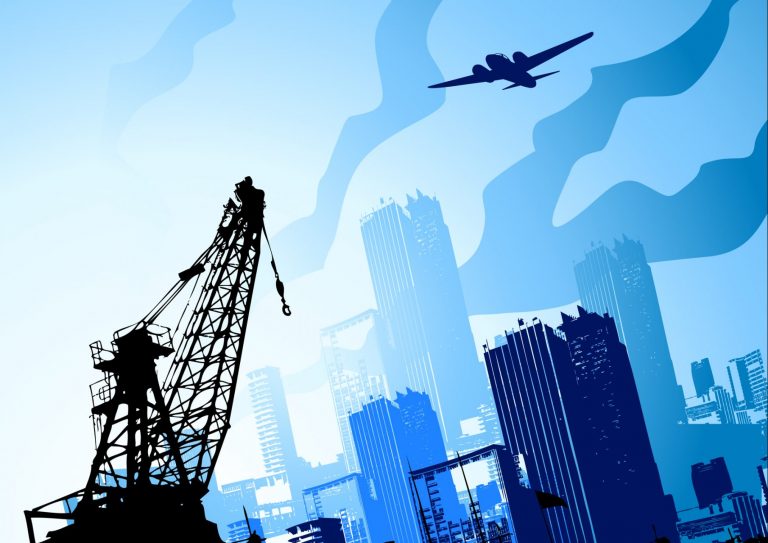 Industry View Vector illustration of a cityscape