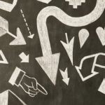 A confusion of arrows sprawled across a page