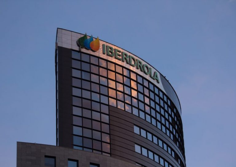 Valencia, Spain - JANUARY 11, 2015: The top of the Iberdrola Buidling in Valencia. Iberdrola is a Spanish public multinational electric utility with 31,330 employees in dozens of countries on four continents serving around 31,67 million customers.