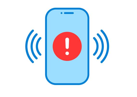 smart phone with alert notification Cell phone ringing with urgent message.