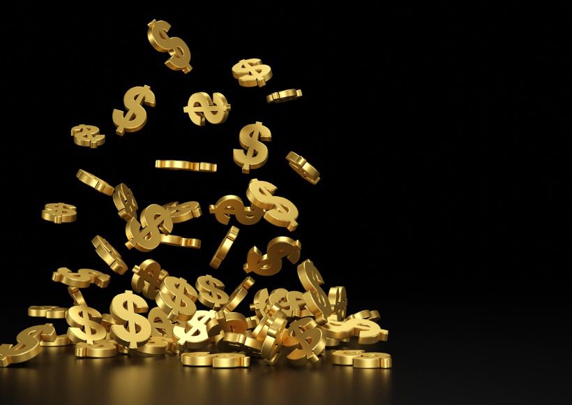 falling-golden-dollar-sign-3d-rendering-picture-id1303891147