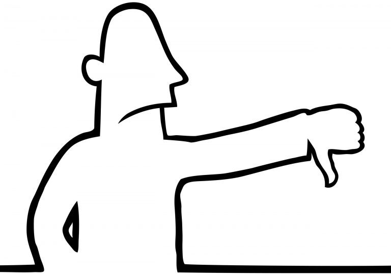 Man with thumbs down Cartoon figuring making the "thumbs down" gesture.