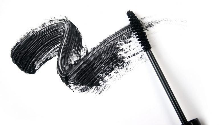A smear of black eye liner from a mascara brush A smear of black eye liner from a mascara brush.