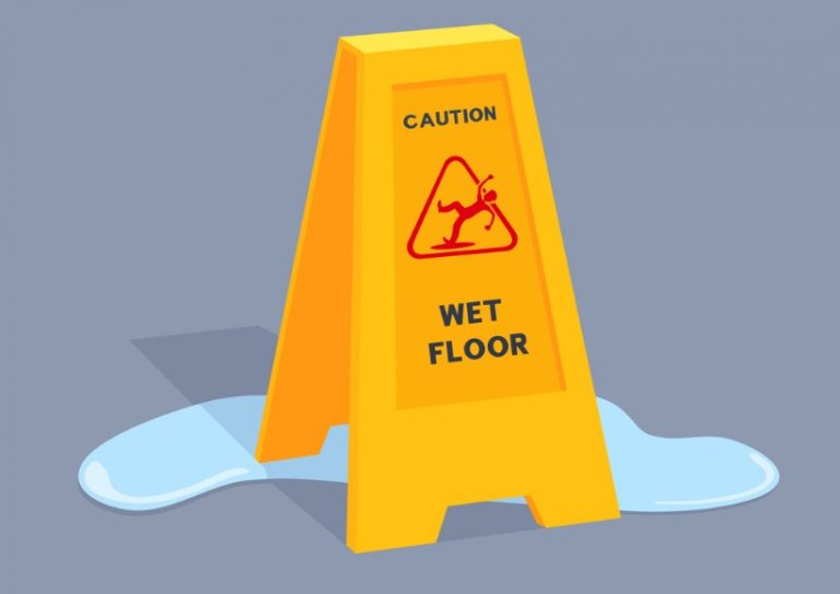 wet-floor-caution-sign-stands-on-a-puddle-casts-shadow-alert-triangle-vector-id1136902931
