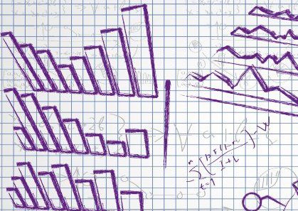 Doodle on graph paper, including rough sketch of some building and some graphs.ch of