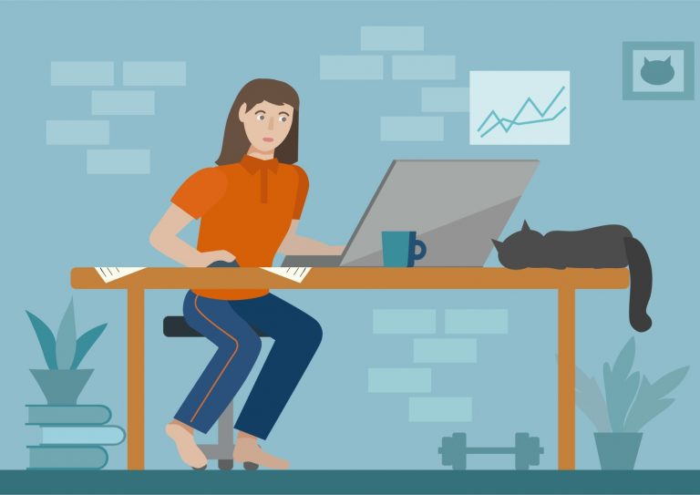 young-woman-working-with-laptop-in-her-home-vector-id1269750880 young-woman-working-with-laptop-in-her-home-vector-id1269750880
