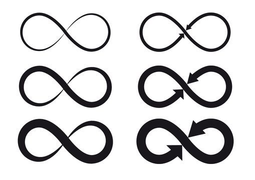A succession of infinity symbols, each one slightly different.