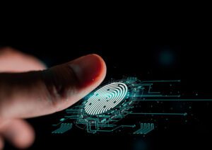 Fingerprint scan provides security access.