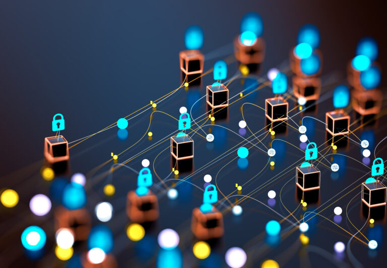 Data structure and information tools for networking business and cyber security. Data volume analysis and computer science industry.3d illustration.