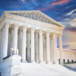 Supreme Court in Washington DC at Sunset