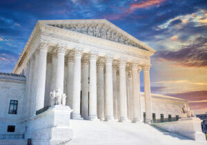 Supreme Court in Washington DC at Sunset